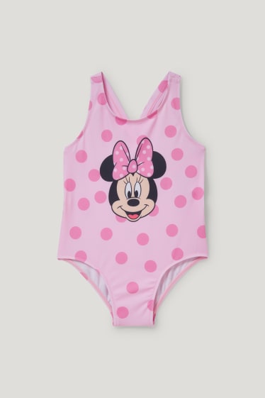 Miminka holky - Minnie Mouse - jednodílné dámské plavky - LYCRA® XTRA LIFE™ - puntíkované - růžová