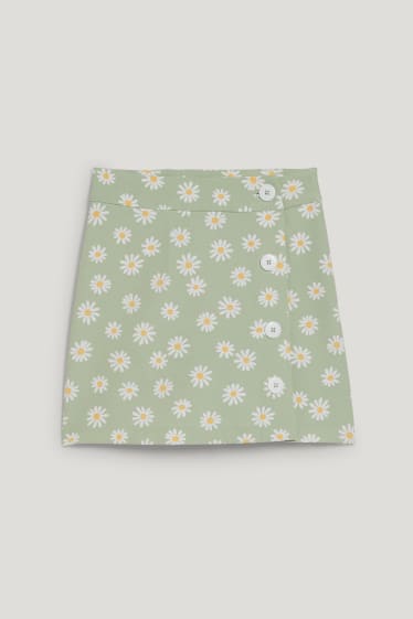 Clockhouse Girls - CLOCKHOUSE - minirok - gebloemd - lichtgroen