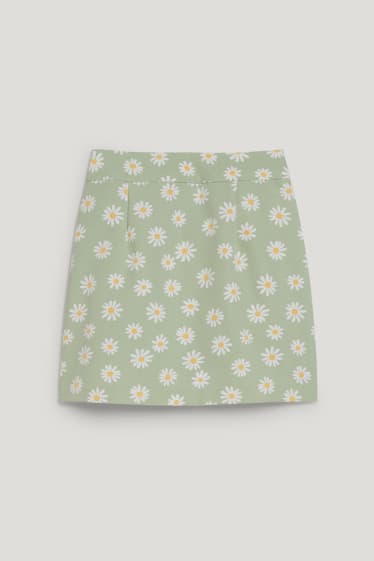 Clockhouse Girls - CLOCKHOUSE - minirok - gebloemd - lichtgroen