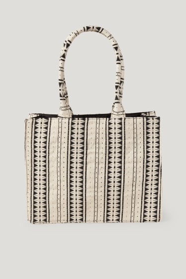 Dona - Bossa shopper - estampada - negre/beix