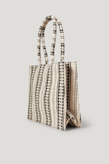 Dona - Bossa shopper - estampada - negre/beix