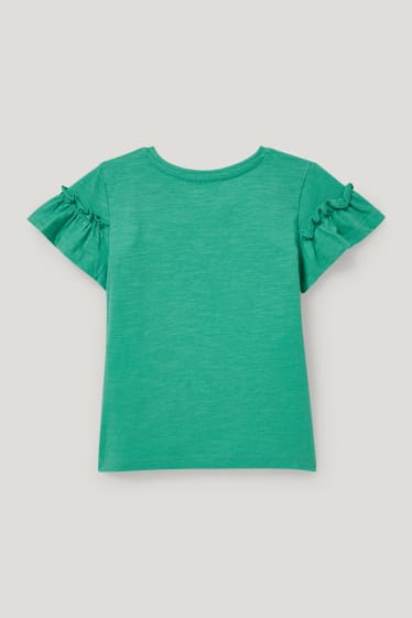 Małe dziewczynki - Jednorożec - koszulka z krótkim rękawem - zielony