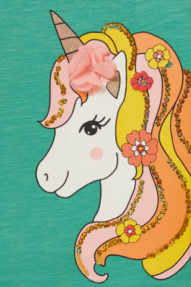 Niñas - Unicornio - camiseta de manga corta - verde