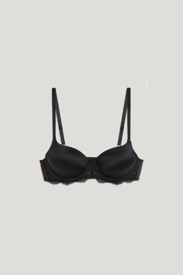 Donna - Reggiseno con ferretti - FULL COVERAGE - imbottito - nero