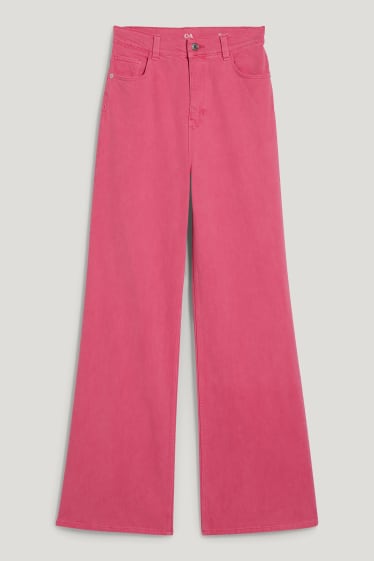 Dona - Loose fit jeans - high waist - LYCRA® - fúcsia