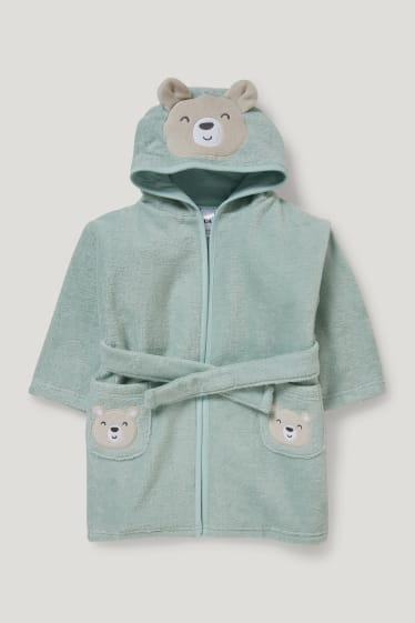 Baby Boys - Accappatoio con cappuccio per neonati - verde menta