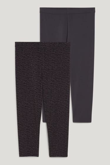 Damen - Multipack 2er - Capri-Leggings - dunkelgrau