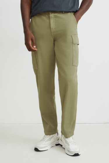 Hommes - Pantalon cargo - relaxed fit - vert