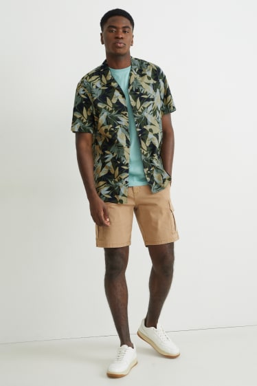 Uomo - Camicia - regular fit - collo con rever - verde