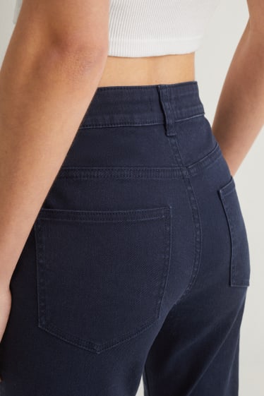 Dámské - Kalhoty - high waist - skinny fit - tmavomodrá
