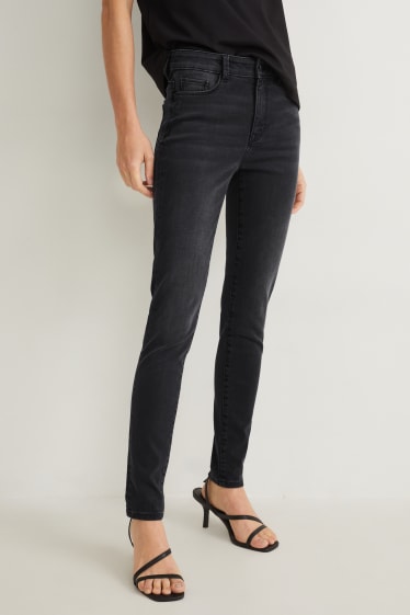 Dames - Skinny jeans - mid waist - shaping jeans - LYCRA® - jeansdonkergrijs