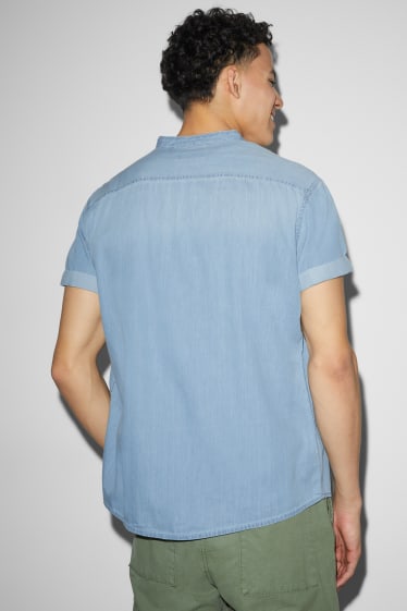 Clockhouse Boys - Denim shirt - regular fit - band collar - light blue