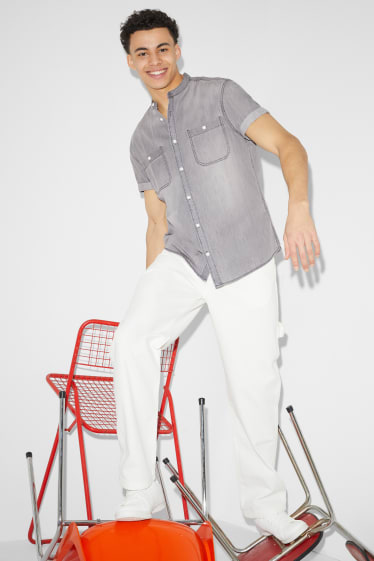 Clockhouse Boys - Camicia - regular fit - collo alla coreana - grigio melange