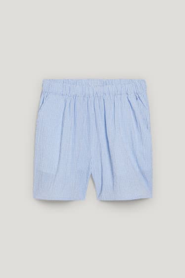 Clockhouse Girls - CLOCKHOUSE - shorts - vita alta - a quadri - blu