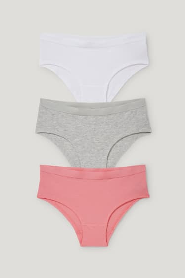 Filles - Lot de 3 - shortys - blanc / rose