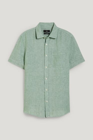 Men - Linen shirt - regular fit - Kent - dark green