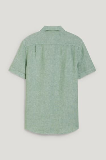 Men - Linen shirt - regular fit - Kent - dark green