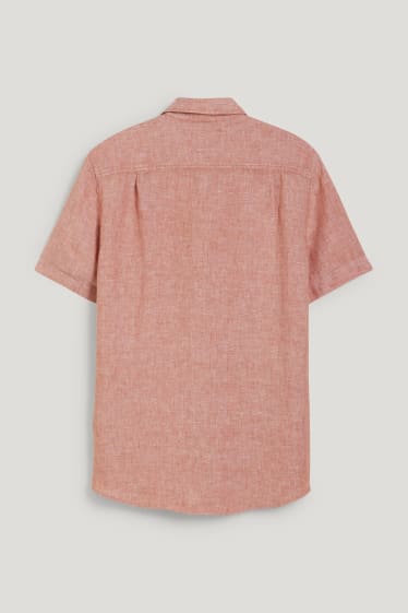 Uomo - Camicia in lino - regular fit - Kent - arancio scuro