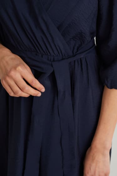 Mujer - Vestido cruzado - con LENZING™ ECOVERO™ - azul oscuro