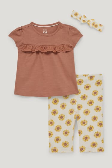 Baby Girls - Compleu bebeluși - 3 piese - bej