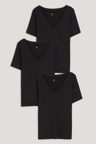 Femmes - Lot de 3 - T-shirts - noir