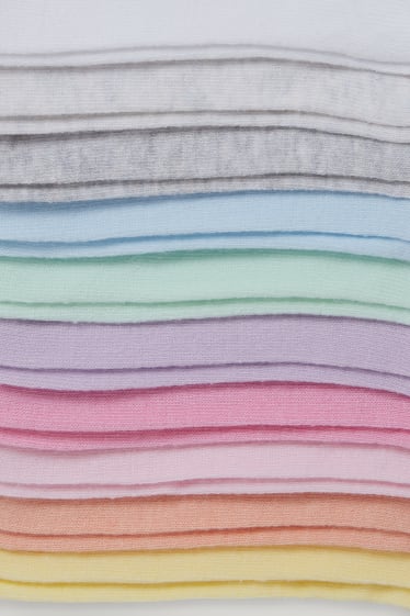 Filles - Lot de 10 paires - socquettes de sport - rose pâle / bleu clair