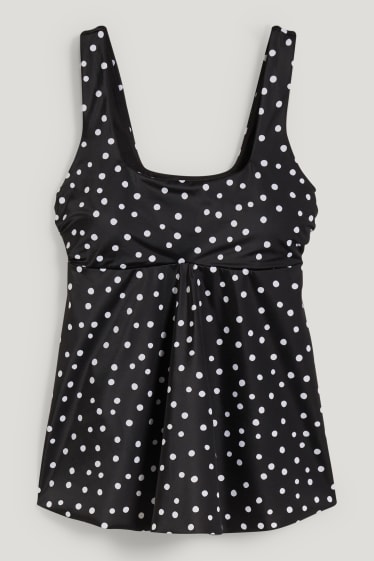 Donna - Top tankini premaman - imbottito - a pois - nero