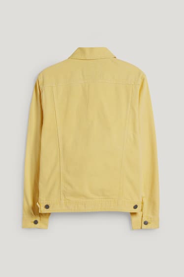 Pánské - Džínová bunda - světle žlutá
