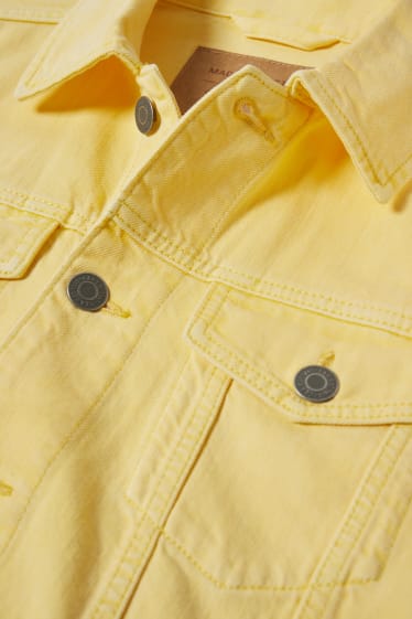 Pánské - Džínová bunda - světle žlutá