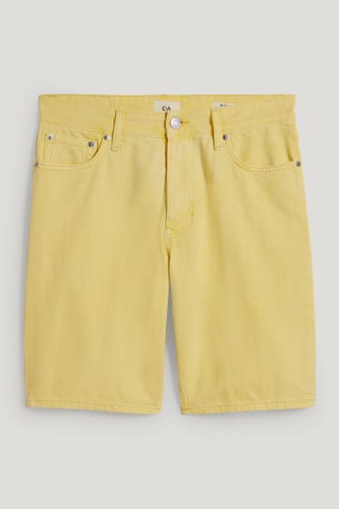 Hommes - Short en jean - jaune