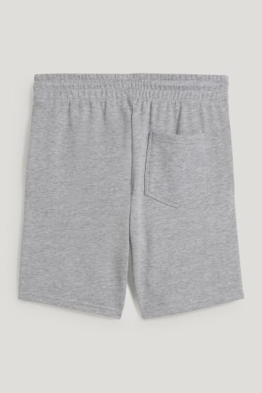 Bărbați - Pantaloni scurți trening - gri melanj