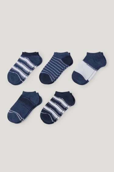 Toddler Boys - Confezione da 5 - calzini corti - a righe - blu scuro