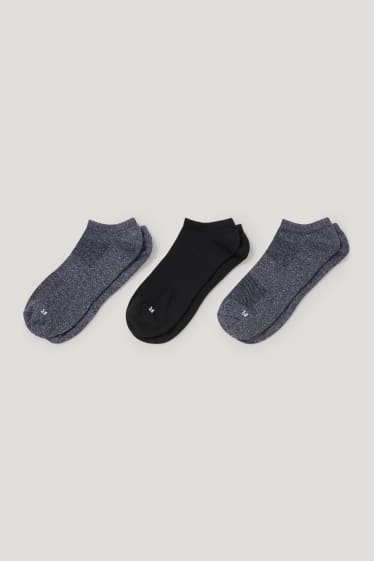 Heren - Set van 3 paar - sneakersokken - grijs