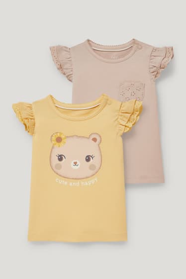 Baby Girls - Multipack 2 buc. - tricou cu mânecă scurtă bebeluși - galben