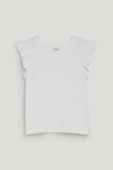 Toddler Girls - Set - tricou cu mânecă scurtă și rochie-salopetă din denim - 2 piese - denim-albastru deschis