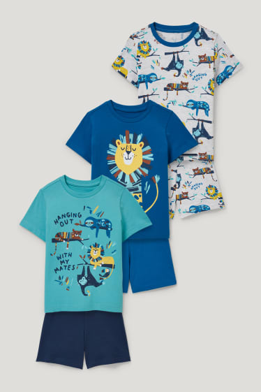Toddler Boys - Multipack 3er - Shorty-Pyjama - 6 teilig - blau