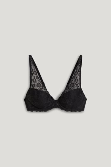 Damen - BH mit Bügel - DEMI - wattiert - LYCRA® - schwarz