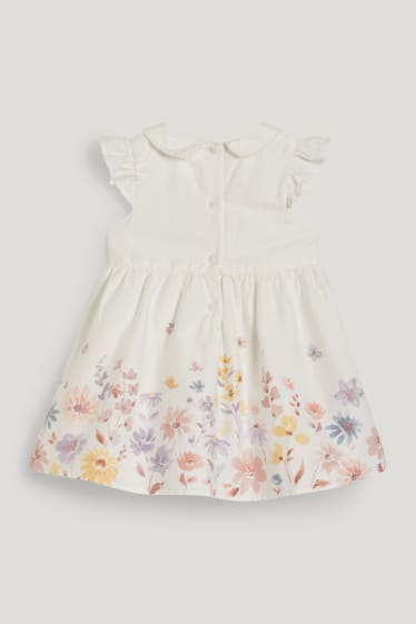 Bébé filles - Robe bébé - à fleurs - blanc crème