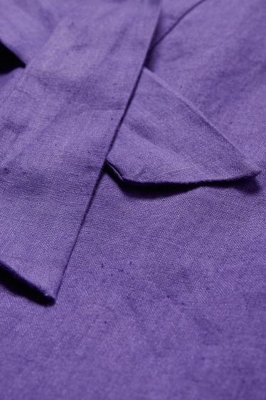Damen - Leinen-Jumpsuit - violett
