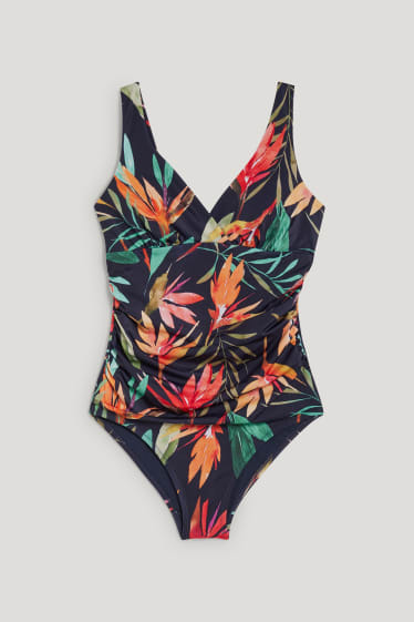 Damen - Badeanzug mit Raffung - wattiert - LYCRA® XTRA LIFE™ - bunt