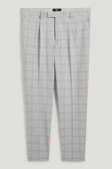 Hommes - Pantalon de costume - slim fit - à carreaux - gris