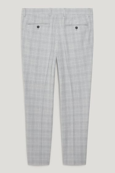 Hommes - Pantalon de costume - slim fit - à carreaux - gris