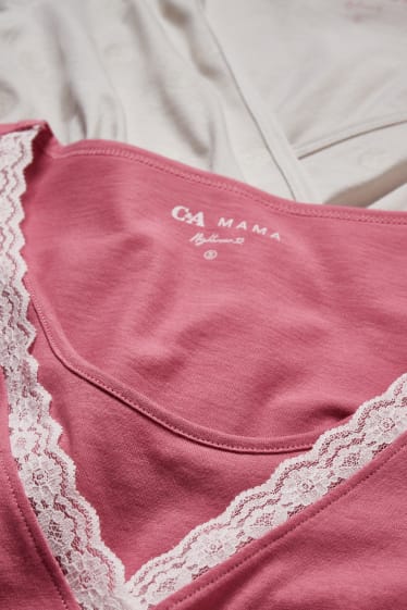Femmes - Lot de 2 - chemises de nuit d’allaitement - rose