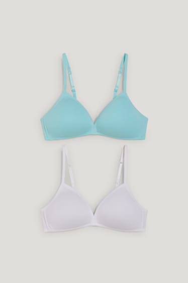 Kids Girls - Multipack 2 buc. - sutien fără armătură - vătuit - turcoaz deschis