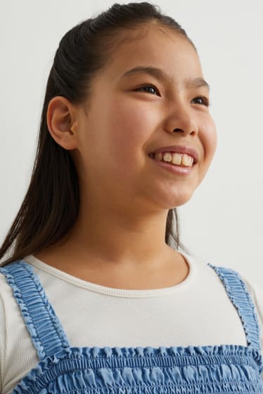 Dívčí - Souprava - tričko s krátkým rukávem a šaty - 2dílná - světle modrá