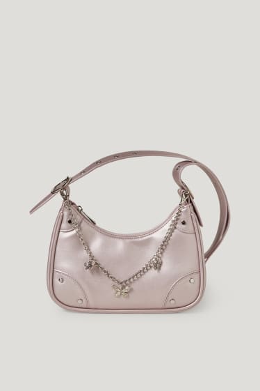 Clockhouse Girls - CLOCKHOUSE - borsa a tracolla - similpelle - effetto brillante - rosa