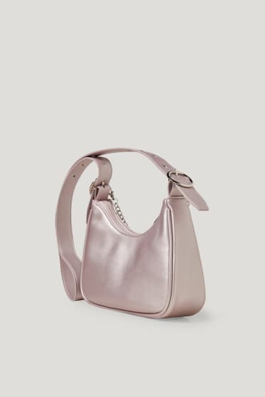 Clockhouse Girls - CLOCKHOUSE - borsa a tracolla - similpelle - effetto brillante - rosa