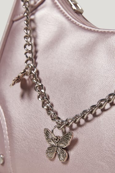 Clockhouse Girls - CLOCKHOUSE - borsa a tracolla - similpelle - effetto brillante - rosa