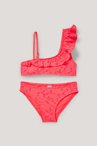 Kids Girls - Bikini - LYCRA® XTRA LIFE™ - 2 piece - neon red