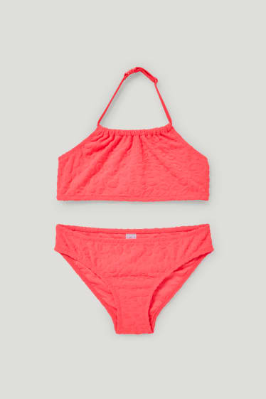 Bambine: - Bikini - LYCRA® XTRA LIFE™ - 2 pezzi - rosso fluorescente